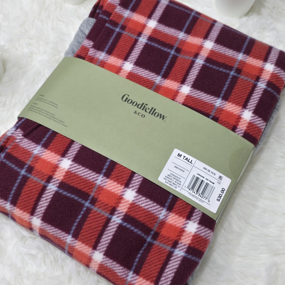 Mens Plaid Microfleece Pajama Set 2pc - Gray/Red - Picture 4 of 5